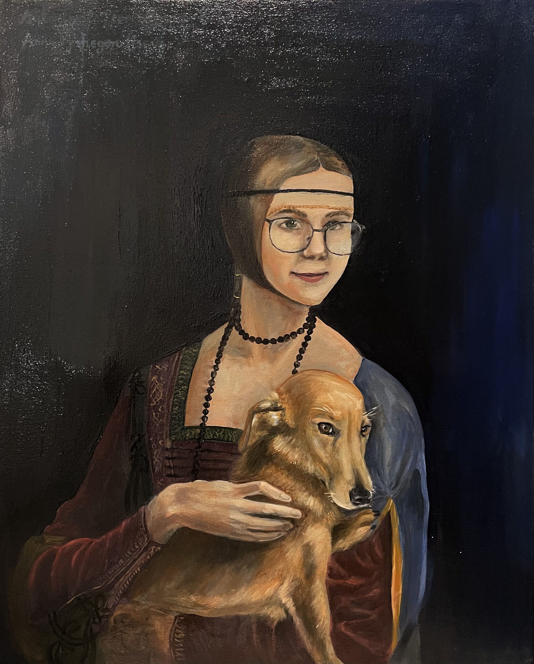 Self-portrait with a dog